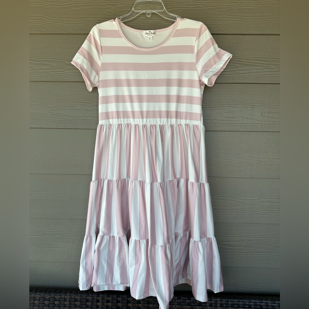 Marie Nicole Size Medium Pink Striped Dress